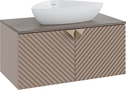 Runo Мебель для ванной Андорра 85 Terzo подвесная кашемир серый/дуб какао – фотография-2