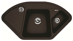 Florentina Мойка гранитная Капри угловая мокко – фотография-1