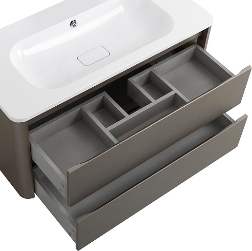 Cezares Тумба с раковиной без отверстия под смеситель Relax 100 подвесная сатин – картинка-7