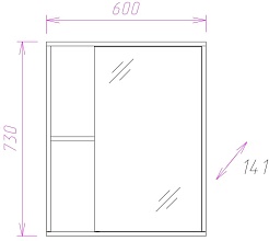 Onika Зеркальный шкаф Дельта 60.00 ясень шимо – фотография-4