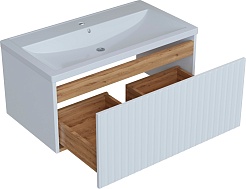 Mixline Тумба под раковину Вектор 80 Марго подвесная белая – фотография-2