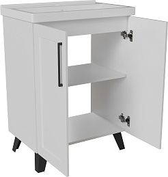 Mixline Тумба с раковиной Риф 60 2 створки белая – фотография-3