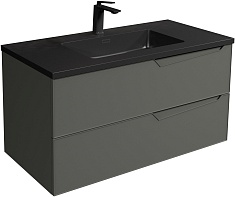 Parly Тумба с раковиной Rhea 80 подвесная серая матовая