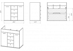 Misty Мебель для ванной Roma 90 бежевая патина – фотография-2
