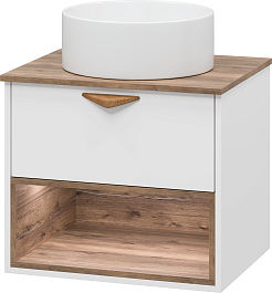 Brevita Тумба с раковиной Bergen 60 подвесная дуб галифакс олово/белая – фотография-3