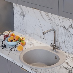 Mixline Мойка кухонная ML-GM11 белая – фотография-4