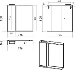 Brevita Зеркальный шкаф Balaton 80 L белый – фотография-6