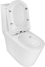 Azario Унитаз-моноблок Scala AZ-8101 безободковый с бачком с сиденьем микролифт белый – фотография-9