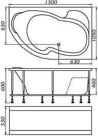 Poseidon Акриловая ванна Artemida 150x105 R – фотография-4