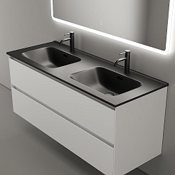 Sancos Тумба с раковиной Cento 120-2 белый глянец раковина Element 121-2 CN7004MB – фотография-2