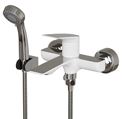 Mixline Смеситель для ванны и раковины 35k ML41-01 "Swan White" белый/хром – фотография-1