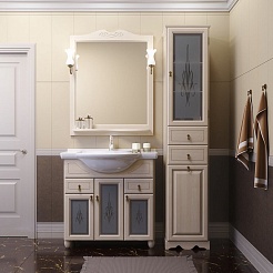 Opadiris Шкаф-пенал для ванной "Тибет 40" R слоновая кость – фотография-3