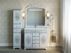 Misty Тумба с раковиной Milano 80 белая патина/декор – фотография-2