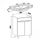 Runo Тумба с раковиной Парма 60 напольная, 2 двери – картинка-10