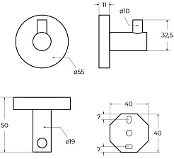 Cezares Крючок Relax RELAX-HK-BORO брашированное золото – фотография-3