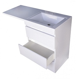 Style Line Мебель для ванной Даллас 120 Люкс R 3 ящ., белая – фотография-10