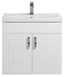 Aquanet Тумба с раковиной "Рондо 60" белый антик (дверцы) – фотография-1