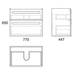 Owl 1975 Мебель для ванной Otalia 80, 2 ящика – фотография-2