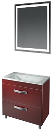 Какса-а Мебель для ванной Хилтон 80 напольная, бордо – фотография-1