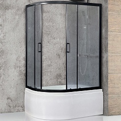 Royal Bath Душевой уголок RB 8120BK-C-BL 120х80х200 R – фотография-1