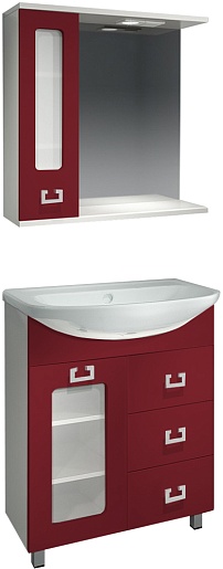 Какса-а Мебель для ванной "Витраж-Цвет 70" L бордо – фото-1