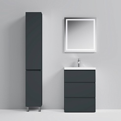 Am.Pm Мебель для ванной Gem S 60 графит матовый, напольная, с 3 ящиками – фотография-12