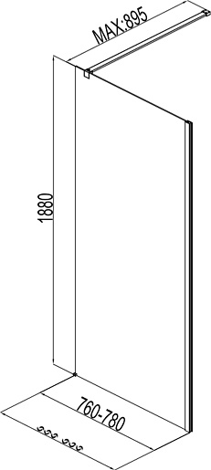 Aquanet Душевая перегородка Cinetic 80 AE12-F-80H190U-CT профиль хром стекло прозрачное – картинка-5