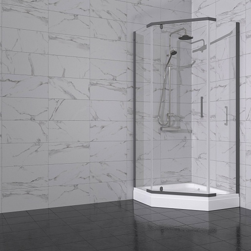 Triton Душевой уголок Дека-Графит 90x90 стекло прозрачное профиль графит с поддоном – картинка-5