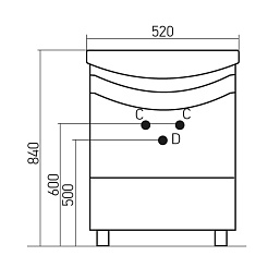 Mixline Тумба с раковиной Радуга 52 белая – фотография-3