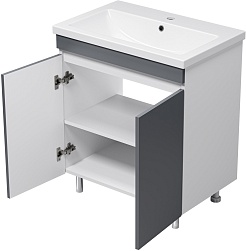 Misty Тумба с раковиной Майна 70 графит/белая – фотография-4