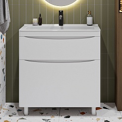 Vivon Тумба под раковину Ostin 80 напольная белая матовая – фотография-5