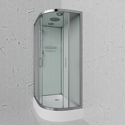 Frank Душевая кабина F412/1L M Brilliant с крышей профиль хром стекло матовое – фотография-2