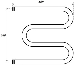 Point Полотенцесушитель водяной М-образный 600x400 PN37664 хром – фотография-3
