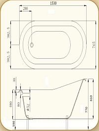 Magliezza Чугунная ванна Beatrice 153x76,5 (ножки золото) – фотография-2