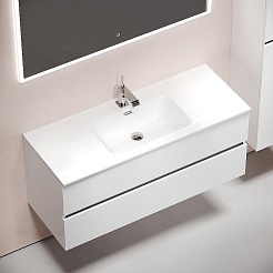 Sancos Тумба с раковиной Urban 120 белый глянец раковина Element 121 CN7006 – фотография-2