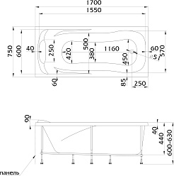 1Marka Акриловая ванна Calypso 170x75 – фотография-4