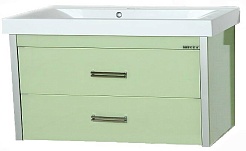 Misty Тумба с раковиной Джулия QVATRO 90 подвесная салатовая – фотография-1