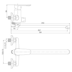 Rossinka Смеситель RS32-32 для ванны универсальный – фотография-2