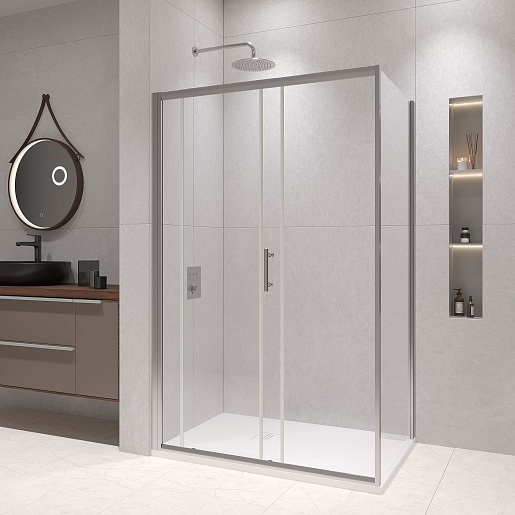 RGW Душевой уголок Passage PA-145 120x80 профиль хром стекло прозрачное – картинка-3