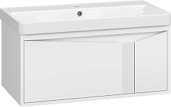 Brevita Тумба под раковину Cascade 90 подвесная белая – фотография-2