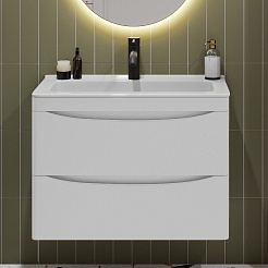 Vivon Тумба под раковину Ostin 70 подвесная белая матовая – фотография-1