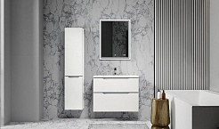 Jorno Шкаф пенал Statik 33/150 подвесной белый – фотография-3