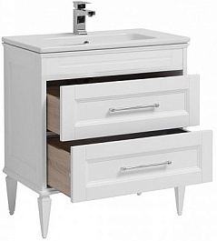 Aquanet Тумба с раковиной Бостон 80 М белая – фотография-2