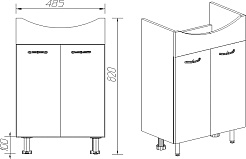 Viant Тумба под раковину Рио 55 белая – фотография-5