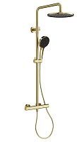 Sancos Душевая система Etna с термостатом брашированное золото PVD покрытие SC9007BG