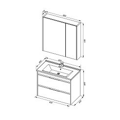 Aquanet Комплект мебели "Тулон 85" белый (183627) – фотография-3