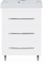 Misty Тумба для умывальника Эмилия 60 напольная белая – фотография-1