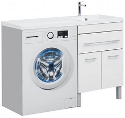 Aquanet Тумба с раковиной Верона 120 R напольная белая – фотография-1