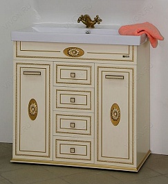 Misty Тумба с раковиной Roma 75 бежевая патина – фотография-2