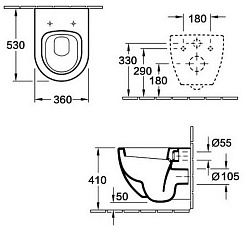 Esbano Унитаз Amapola подвесной безободковый черный матовый – фотография-3